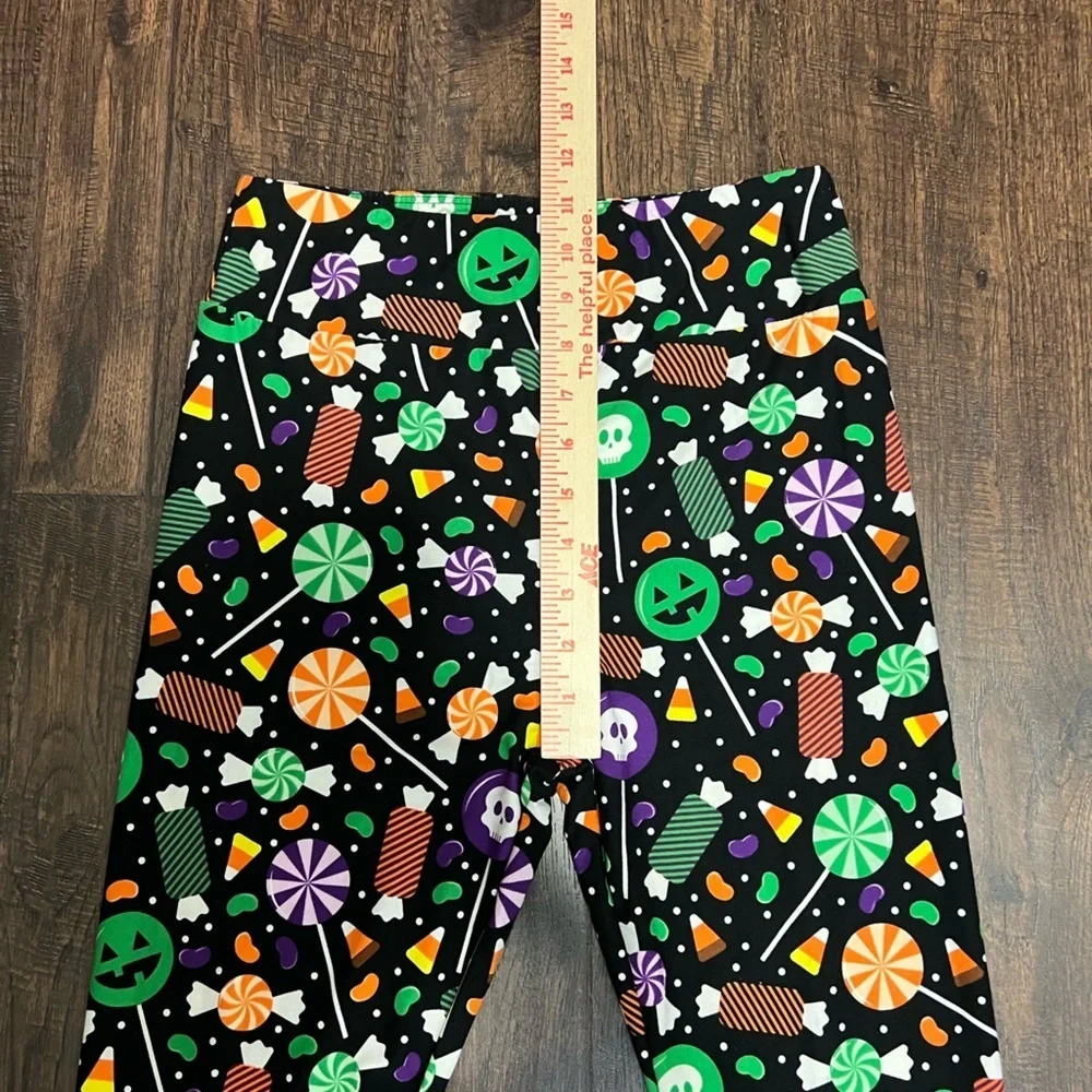 LuLaRoe Halloween Spooky Candy,Sweet Lollipop Leggings Size O/S )2-10)Multicolor
